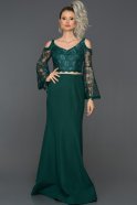 Abendkleid im Meerjungfrau-Stil Lang Smaragdgrün ABU886