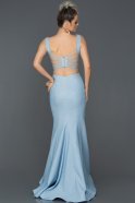 Abendkleid im Meerjungfrau-Stil Lang Blau ABU050
