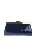 Handtasche aus Lackleder Marineblau V404