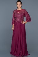 Kleider in Großen Größen Lang Violett ABU464