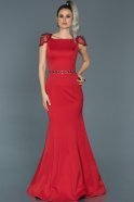 Designer Abendkleid im Meerjungfrau-Stil Lang Rot ABU509