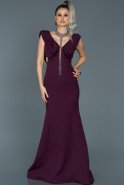 Abendkleid im Meerjungfrau-Stil Lang Violett ABU106