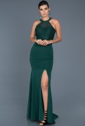 Abendkleid im Meerjungfrau-Stil Lang Smaragdgrün ABU473