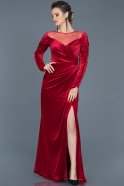 Abendkleid im Meerjungfrau-Stil Lang Rot ABU527