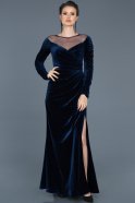 Abendkleid im Meerjungfrau-Stil Lang Marineblau ABU527
