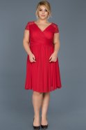 Kleider in Großen Größen Kurz Rot ABK306