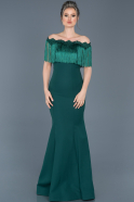 Abendkleid im Meerjungfrau-Stil Lang Smaragdgrün ABU010