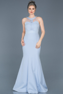 Abendkleid im Meerjungfrau-Stil Lang Eisblau ABU006