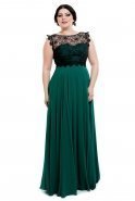 Übergroßes Abendkleid Smaragdgrün S3892