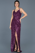 Abendkleid im Meerjungfrau-Stil Lang Violett ABU638