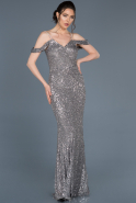 Abendkleid im Meerjungfrau-Stil Lang Silber ABU635