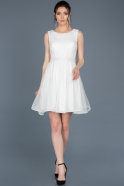 Abendkleid Kurz Weiß ABK452