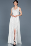 Abendkleid im Meerjungfrau-Stil Lang Weiß ABU698