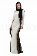 Hijab Kleid Elfenbeinfarben S3846