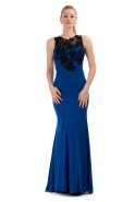 Langes Abendkleid Sächsischblau C6106