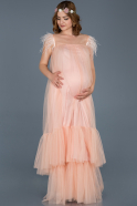 Abendkleid für Schwangere Lang Rosa ABU748