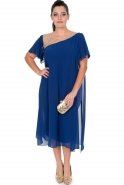 Kurzes übergroßes Kleid Sächsischblau AN4013