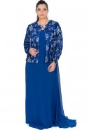 Langes Kleid in Übergröße Azurblau AL6321