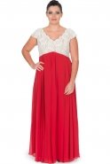 Langes Kleid in Übergröße Rot ALY8805