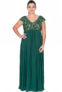 Langes Kleid in Übergröße Smaragdgrün ALY8805