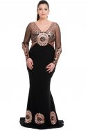 Übergroßes Abendkleid Schwarz-Rosa ALY6309