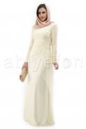 Hijab Kleid Weiß-Weiß S3472