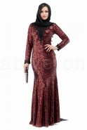 Hijab Kleid Weinrot M1392
