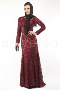 Hijab Kleid Weinrot M1384