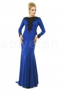 Langes Abendkleid Sächsischblau M1370