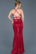 Abendkleid im Meerjungfrau-Stil Lang Rot ABU761