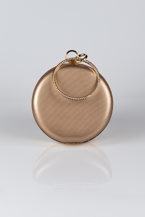 Kästchen-Tasche Gemustertes Leder Bronze V259