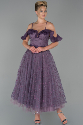Abendkleid Midi Lavendel ABK1035