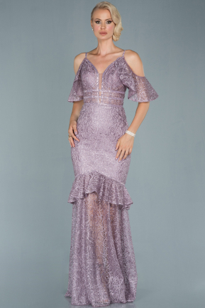 Abendkleid im Meerjungfrau-Stil Lang Lavendel ABU1853