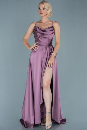 Lavendel Abendkleid Satin Lang ABU1843