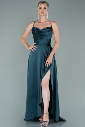 Grün Abendkleid Satin Lang ABU1843