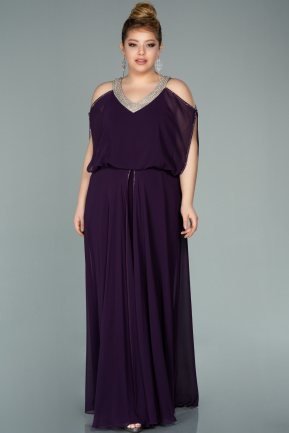 Kleider in Großen Größen Lang Chiffon Violette ABU2068