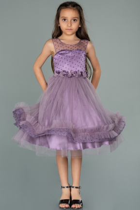 Abendkleid für Kinder Kurz Lavendel ABK1226