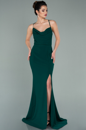 Abendkleid im Meerjungfrau-Stil Lang Smaragdgrün ABU2160