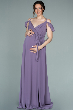 Lavendel hell Abendkleid Für Schwangere Lang ABU756