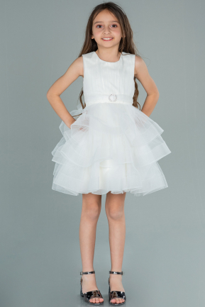 Abendkleid für Kinder Kurz Weiß ABK1362
