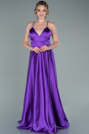 Violette Abendkleid Satin Lang ABU1458