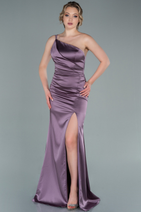 Abendkleid im Meerjungfrau-Stil Lang Satin Lavendel ABU2743