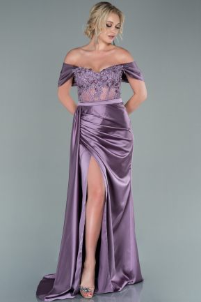 Lavendel Abendkleid Satin Lang ABU1783