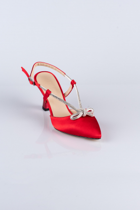 Party-Schuhe Satin Rot AB1084