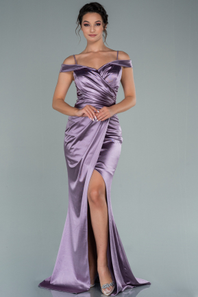 Abendkleid im Meerjungfrau-Stil Lang Lavendel ABU2489