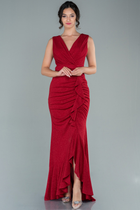 Abendkleid im Meerjungfrau-Stil Lang Rot ABU2556