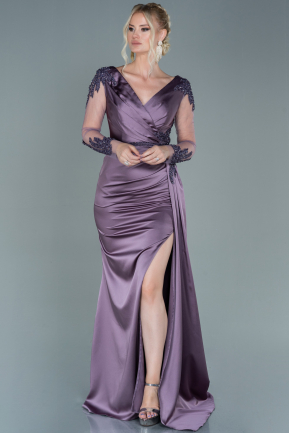 Lavendel Abendkleid Satin Lang ABU2401