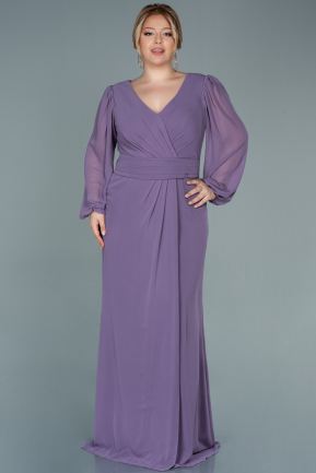 Kleider in Großen Größen Lang Chiffon Lavendel ABU2763