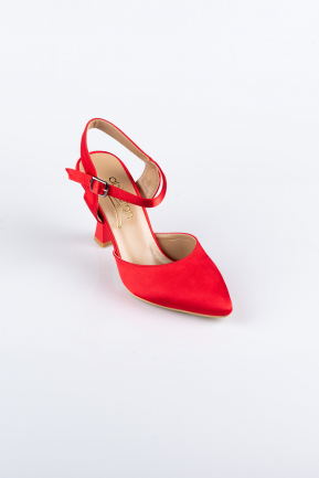 Party-Schuhe Satin Rot AB1086