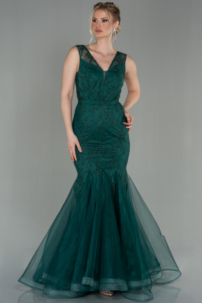 Abendkleid im Meerjungfrau-Stil Lang Smaragdgrün ABU2269